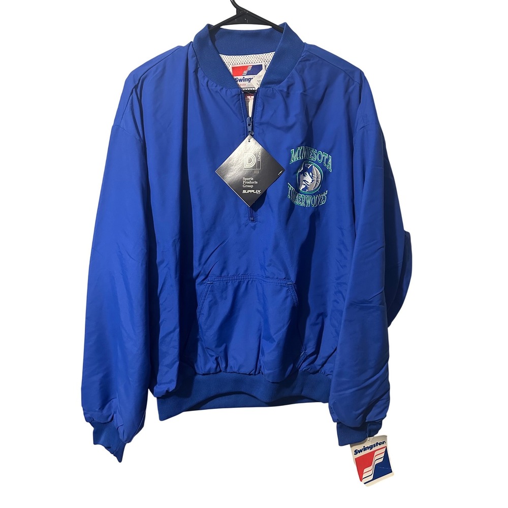 Vintage Swingster Minnesota‎ Timberwolves Windbreaker Jacket Blue NBA Mens Large